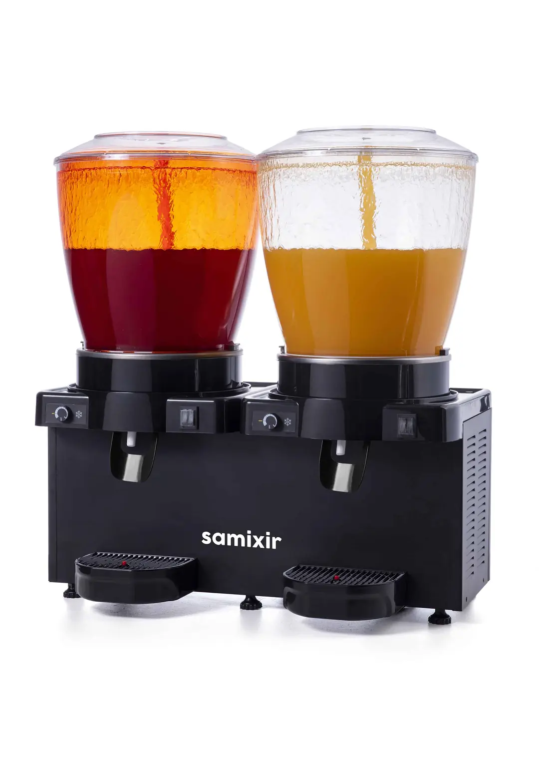 Samixir Panaromik Analog Twin Soğuk İçecek Dispenseri (22+22 LT) Fıskiyeli, Siyah