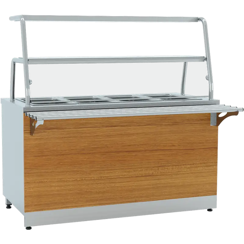 4 Küvet Uyumlu Çift Sıra Servis Raflı Ahşap Kaplamalı Benmari 150x70x85