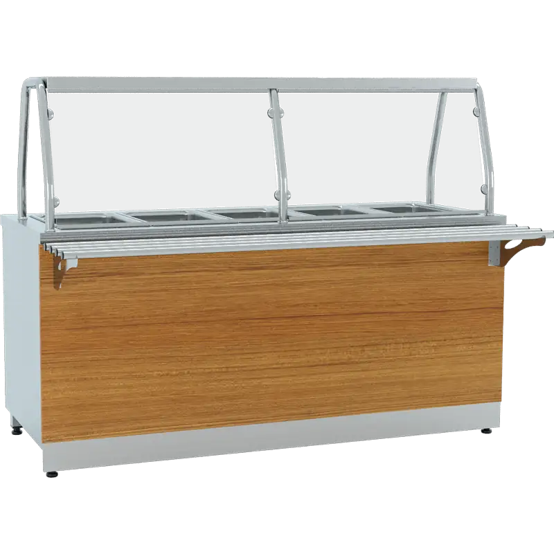 5 Küvet Uyumlu Tek Sıra Servis Raflı Ahşap Kaplamalı Benmari 180x70x85