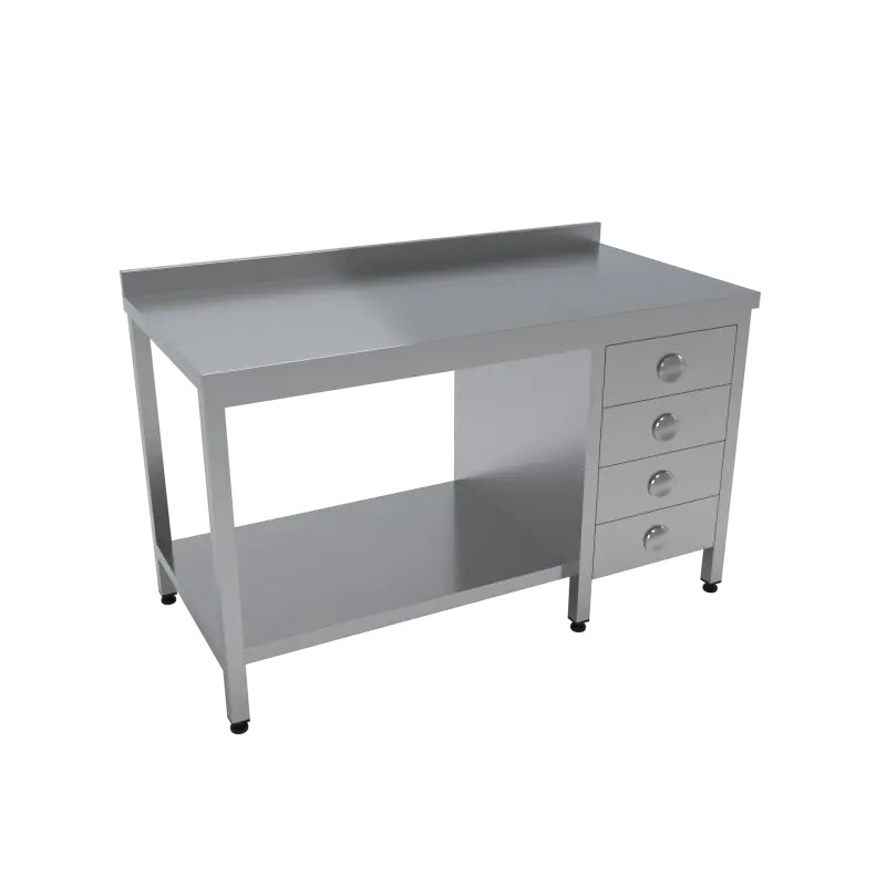 Çalışma Tezgahı Etrafı Açık Blok Çekmeceli Taban Raflı 120x60x85 CM