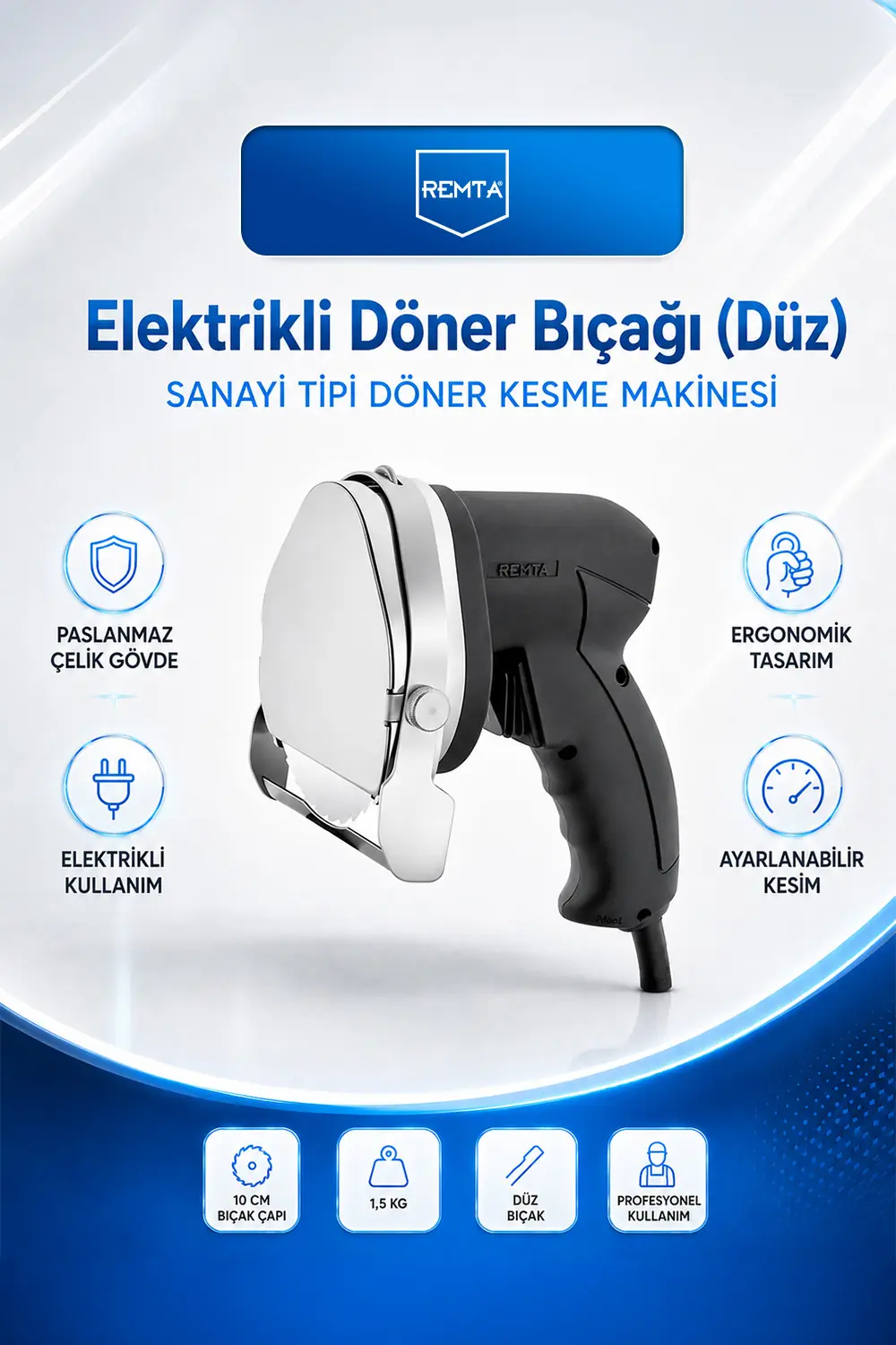 DÖNER KESME MAKİNESİ - Elektrikli Döner Bıçağı (Düz)