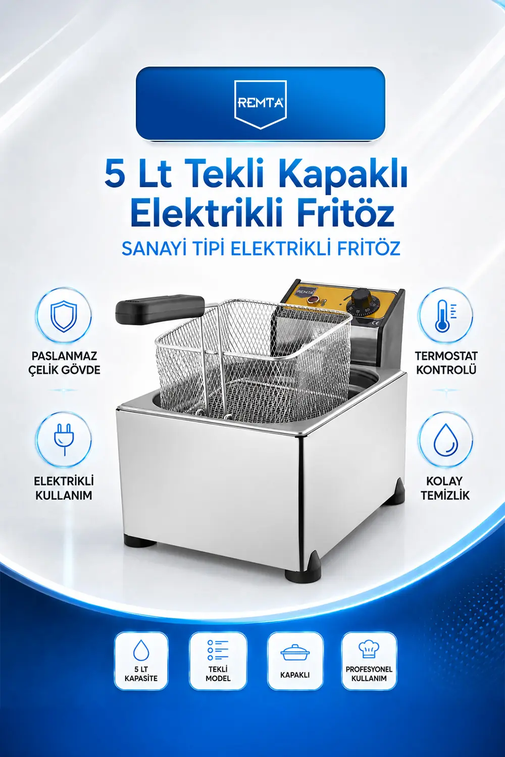5 lt Elektrikli Fritöz
