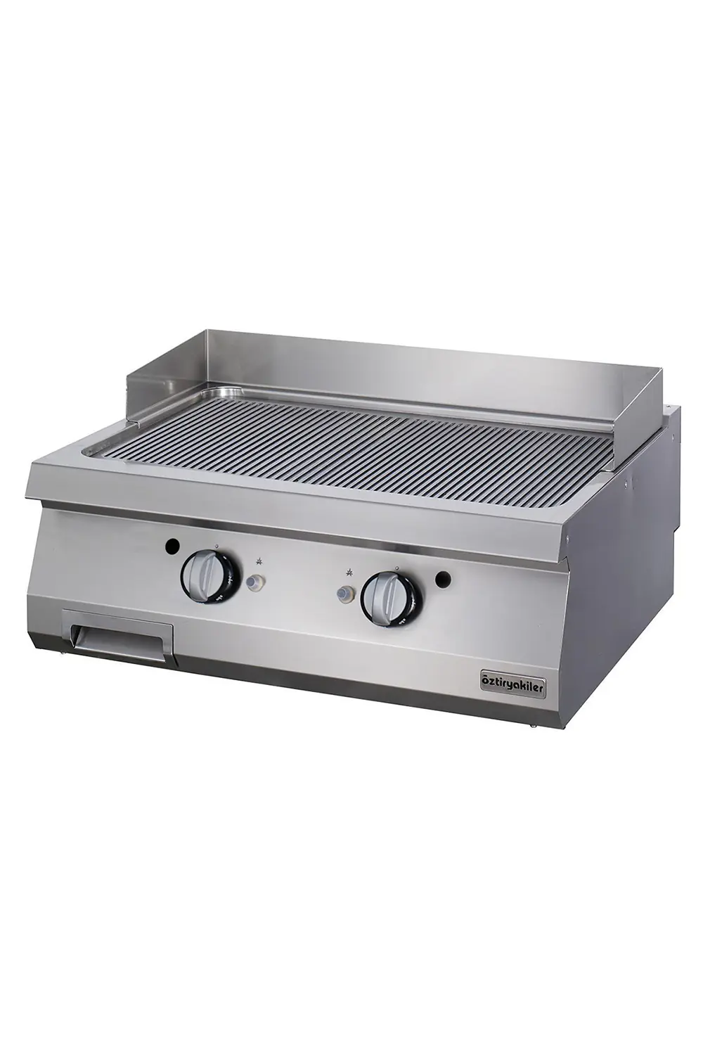 Grill Plate Set Üstü 900 Seri Gazlı Oluklu 80x90x30-Sert Krom Kaplı