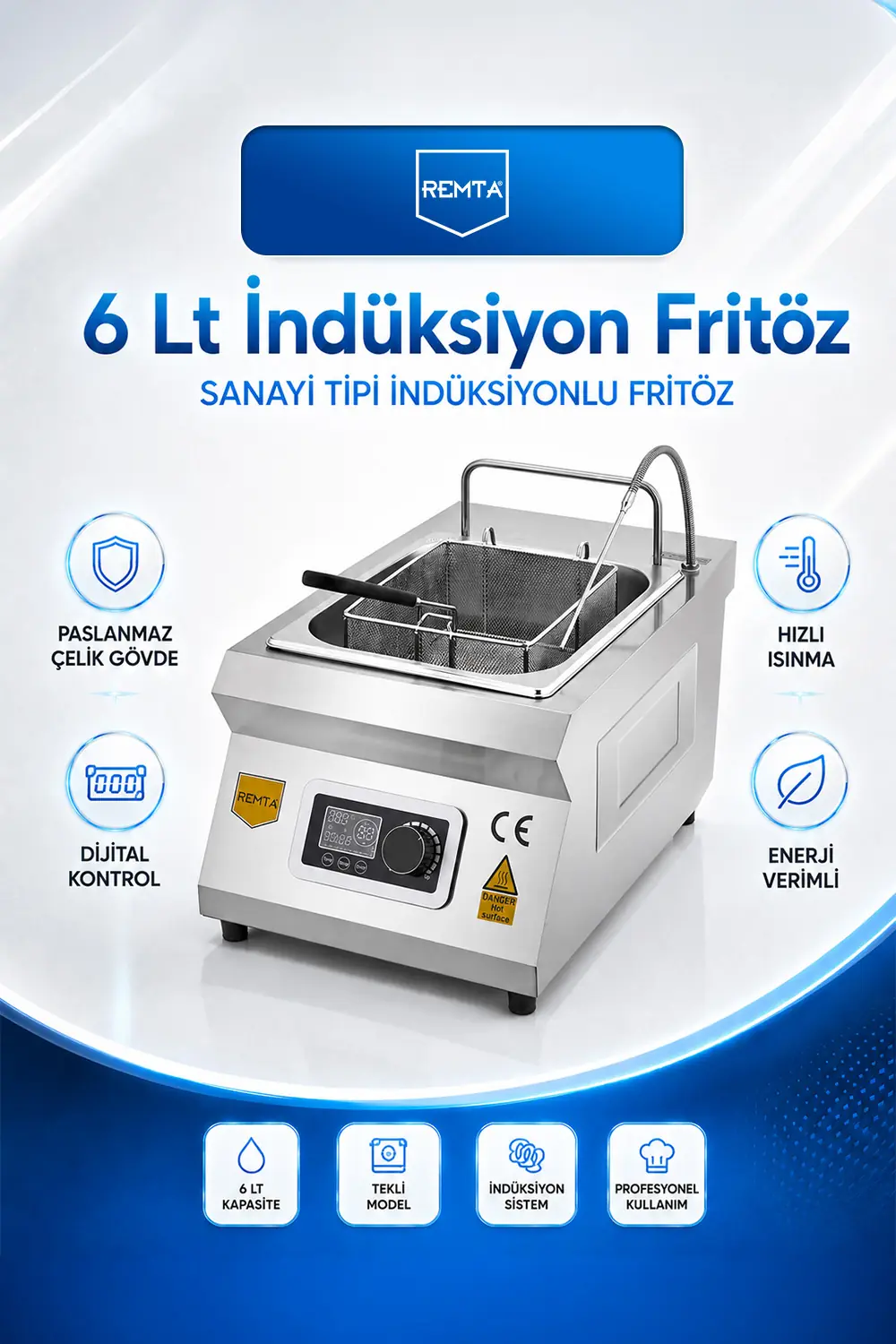 6 lt Elektrikli İndüksiyon Fritöz - WZ-TZ035