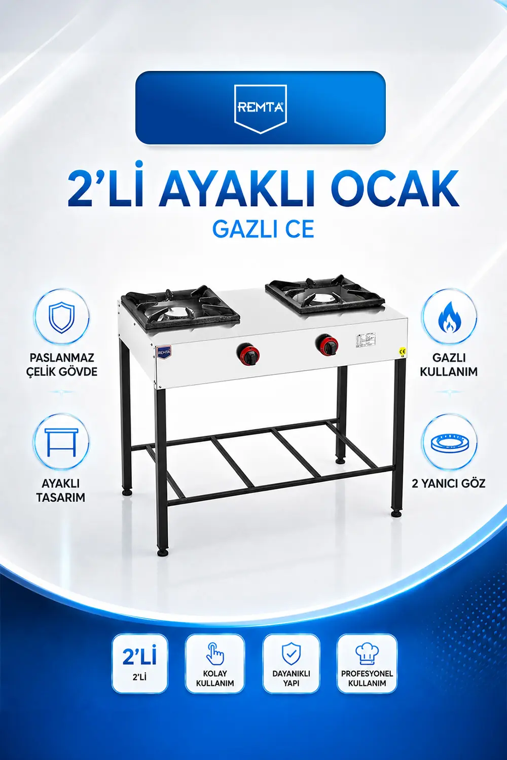 OCAKLAR - 2 li Ayaklı Gazlı CE