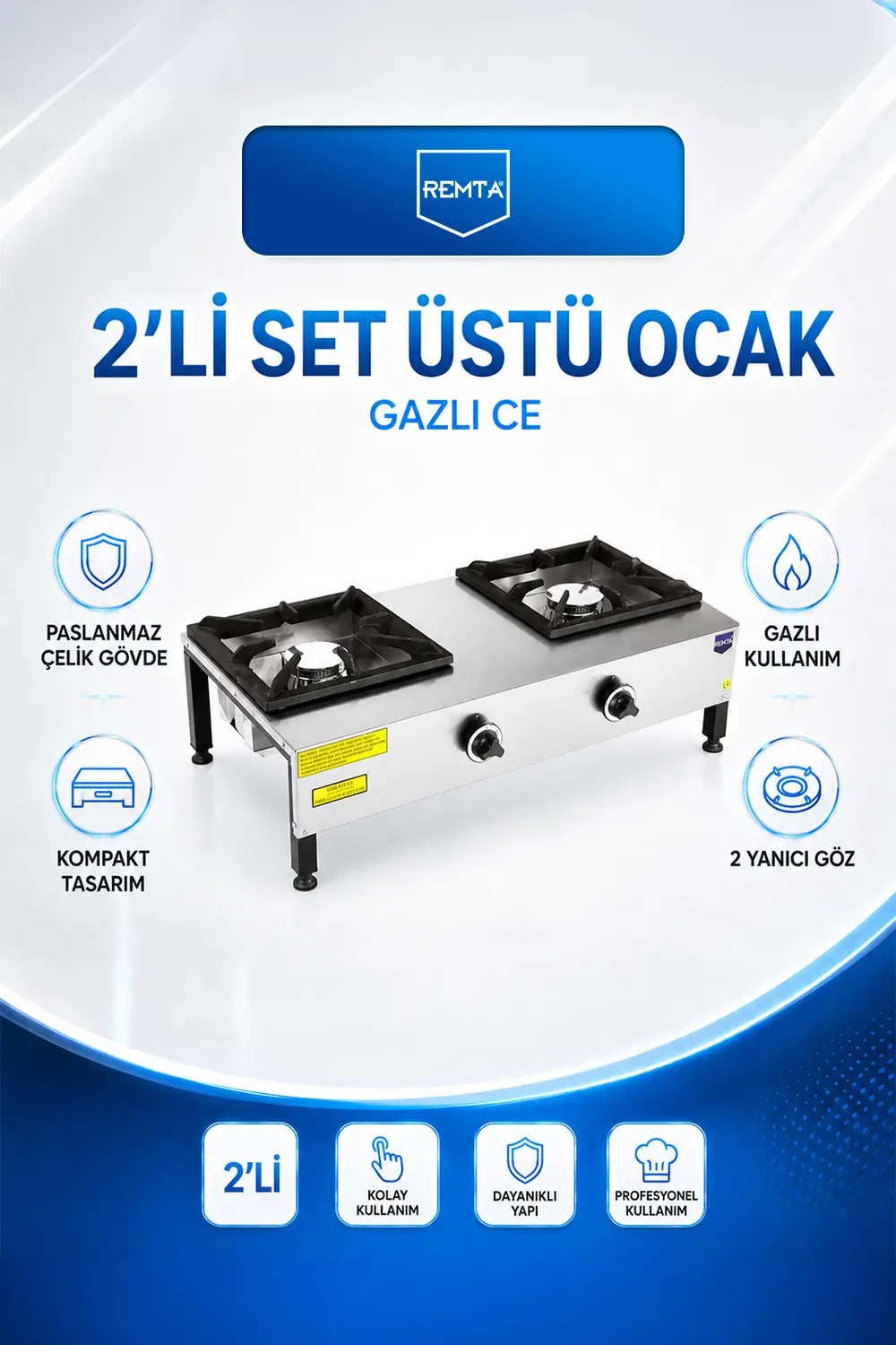 OCAKLAR - 2 li Set Üstü Gazlı CE