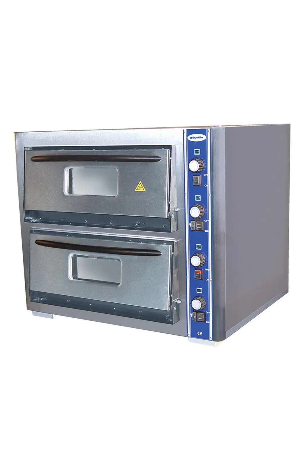 Sanayi Tipi Pizza Fırını 30 cm 6+6 Pizza Kapasiteli Elektrikli Çift Katlı