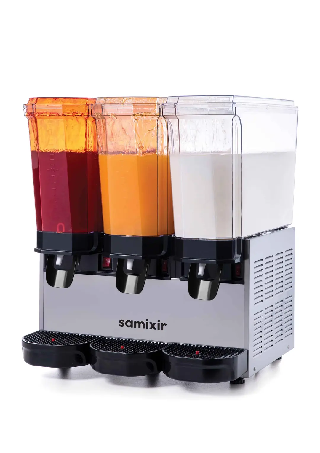 Samixir Klasik Triple Soğuk İçecek Dispenseri (20+20+20 Lt) Fıskiyeli-Fıskiyeli-Karıştırıcılı, Inox